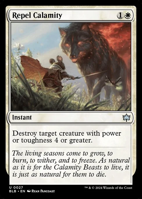 Repel Calamity, carta Magic di tipo Instant illustrata da Ryan Pancoast