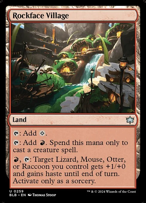 Rockface Village, carta Magic di tipo Land illustrata da Thomas Stoop
