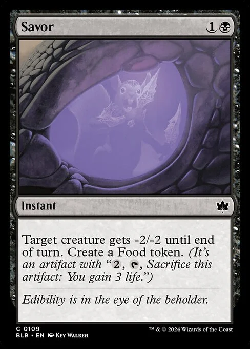 Savor, carta Magic di tipo Instant illustrata da Kev Walker