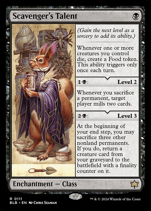 Scavenger's Talent, carta Magic di tipo Enchantment — Class illustrata da Chris Seaman