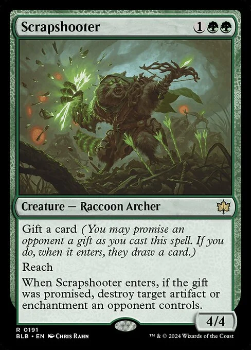Scrapshooter, carta Magic di tipo Creature — Raccoon Archer illustrata da Chris Rahn
