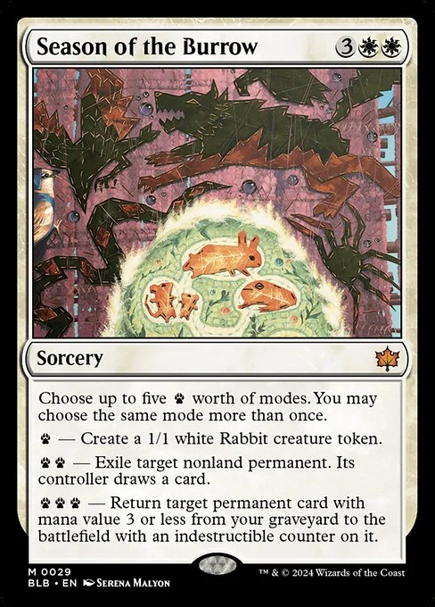 Season of the Burrow, carta Magic di tipo Sorcery illustrata da Serena Malyon