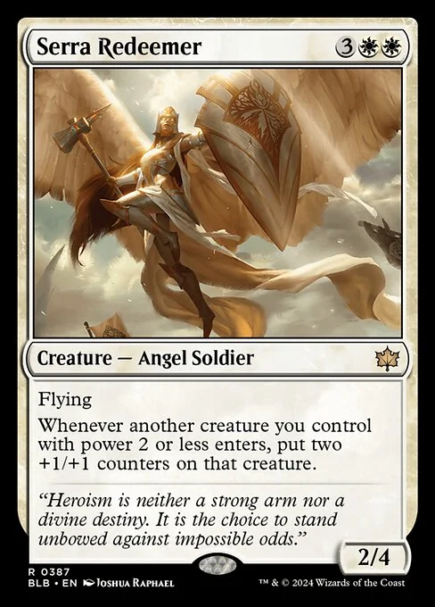 Serra Redeemer, carta Magic di tipo Creature — Angel Soldier illustrata da Joshua Raphael