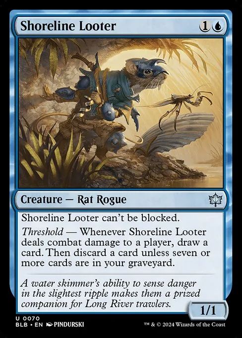 Shoreline Looter, carta Magic di tipo Creature — Rat Rogue illustrata da PINDURSKI