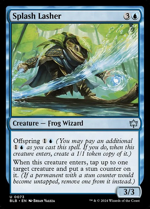 Splash Lasher, carta Magic di tipo Creature — Frog Wizard illustrata da Brian Valeza