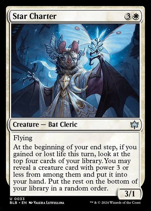 Star Charter, carta Magic di tipo Creature — Bat Cleric illustrata da Valera Lutfullina