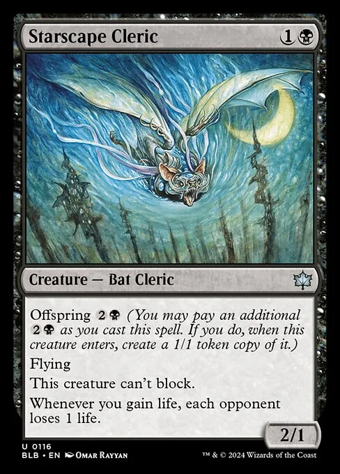 Starscape Cleric, carta Magic di tipo Creature — Bat Cleric illustrata da Omar Rayyan