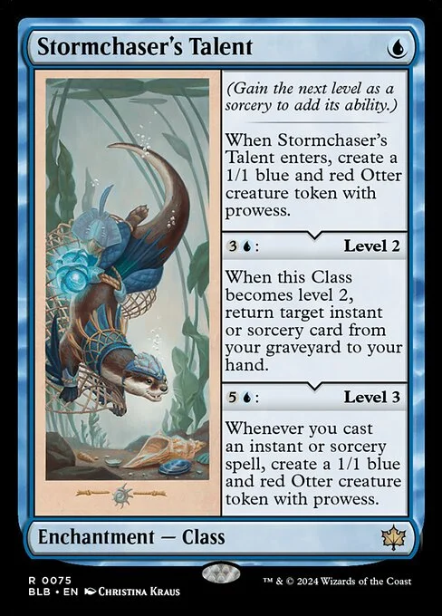 Stormchaser's Talent, carta Magic di tipo Enchantment — Class illustrata da Christina Kraus