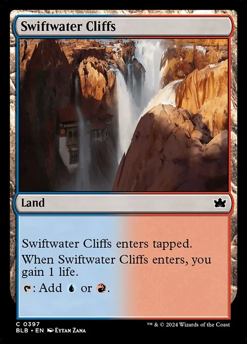Swiftwater Cliffs, carta Magic di tipo Land illustrata da Eytan Zana