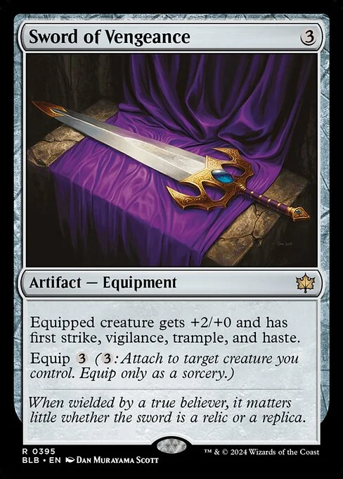 Sword of Vengeance, carta Magic di tipo Artifact — Equipment illustrata da Dan Murayama Scott