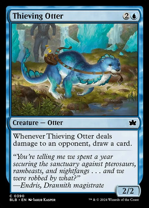 Thieving Otter, carta Magic di tipo Creature — Otter illustrata da Jakub Kasper