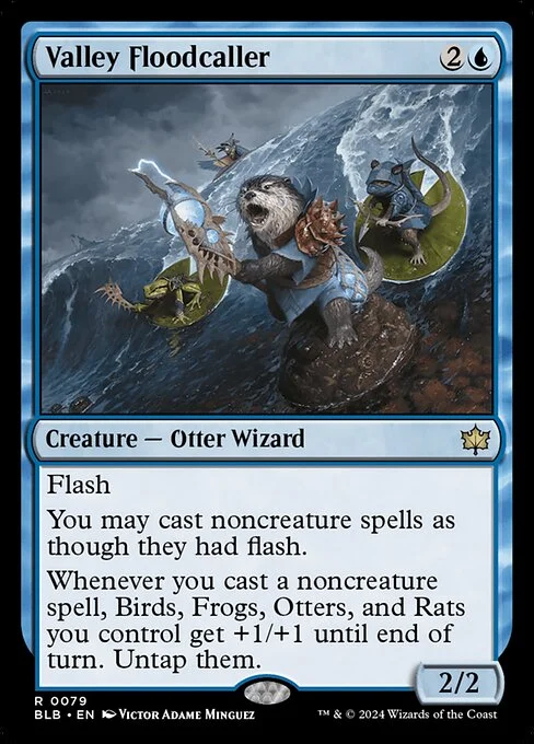 Valley Floodcaller, carta Magic di tipo Creature — Otter Wizard illustrata da Victor Adame Minguez