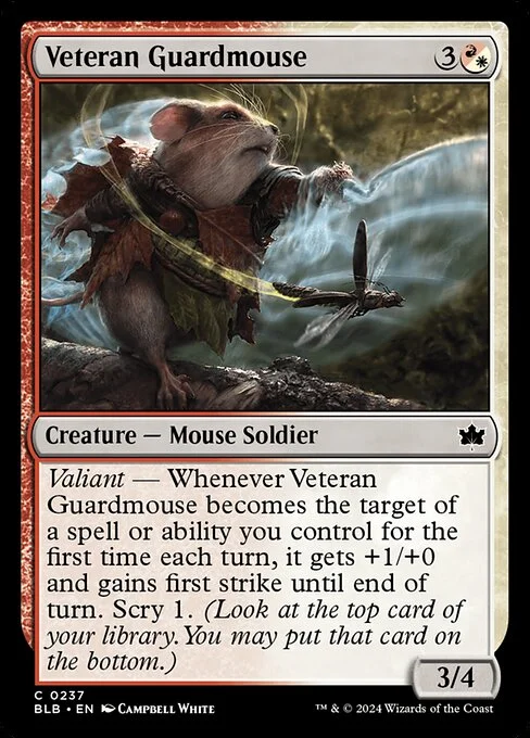 Veteran Guardmouse, carta Magic di tipo Creature — Mouse Soldier illustrata da Campbell White
