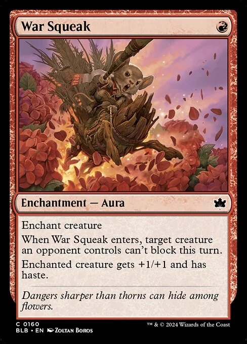 War Squeak, carta Magic di tipo Enchantment — Aura illustrata da Zoltan Boros