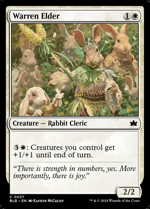Warren Elder, carta Magic di tipo Creature — Rabbit Cleric illustrata da Kaitlyn McCulley