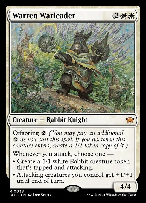 Warren Warleader, carta Magic di tipo Creature — Rabbit Knight illustrata da Zack Stella