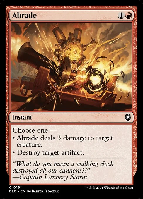 Abrade, carta Magic di tipo Instant illustrata da Bartek Fedyczak