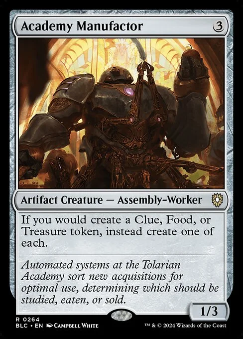 Academy Manufactor, carta Magic di tipo Artifact Creature — Assembly-Worker illustrata da Campbell White