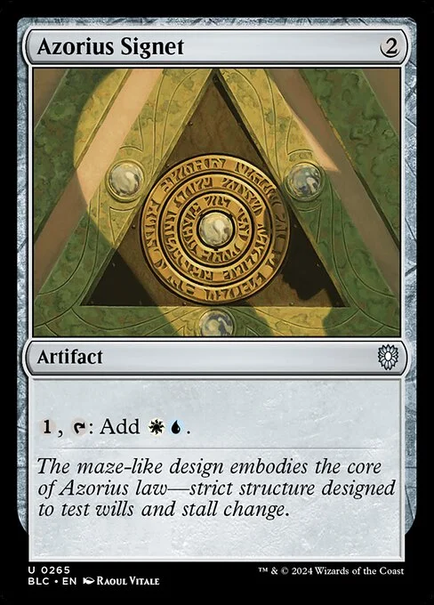 Azorius Signet, carta Magic di tipo Artifact illustrata da Raoul Vitale