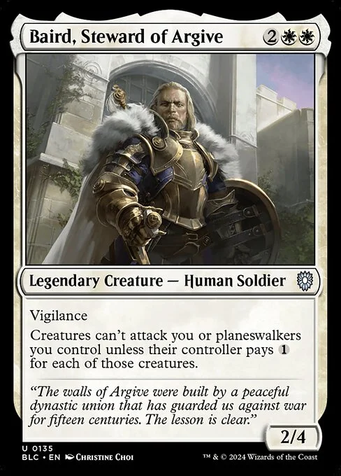 Baird, Steward of Argive, carta Magic di tipo Legendary Creature — Human Soldier illustrata da Christine Choi