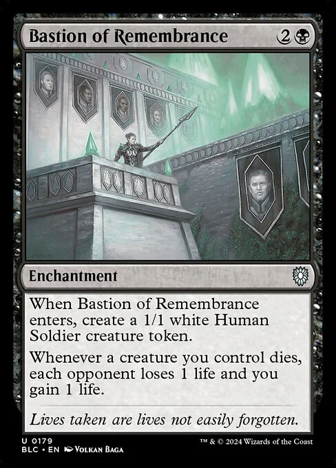 Bastion of Remembrance, carta Magic di tipo Enchantment illustrata da Volkan Baǵa