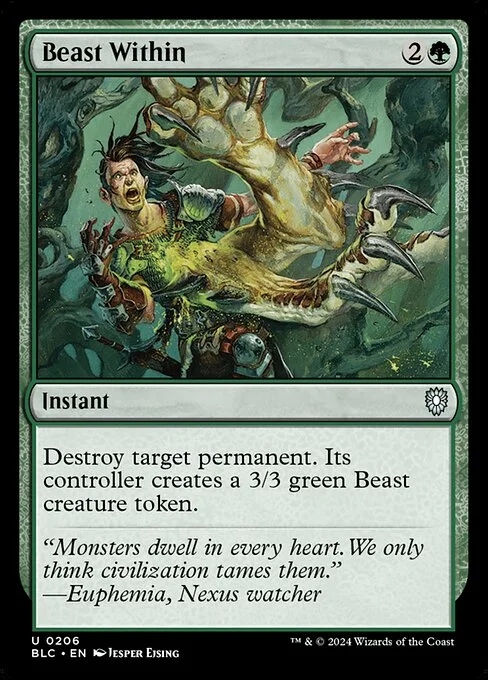 Beast Within, carta Magic di tipo Instant illustrata da Jesper Ejsing