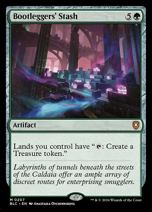 Bootleggers' Stash, carta Magic di tipo Artifact illustrata da Anastasia Ovchinnikova