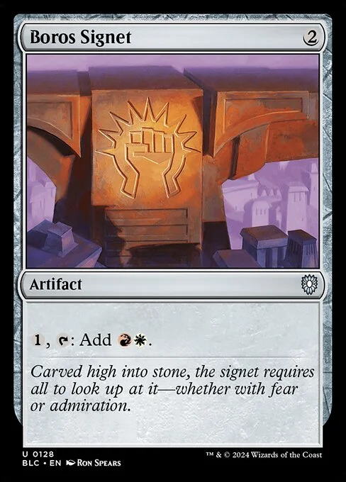 Boros Signet, carta Magic di tipo Artifact illustrata da Ron Spears