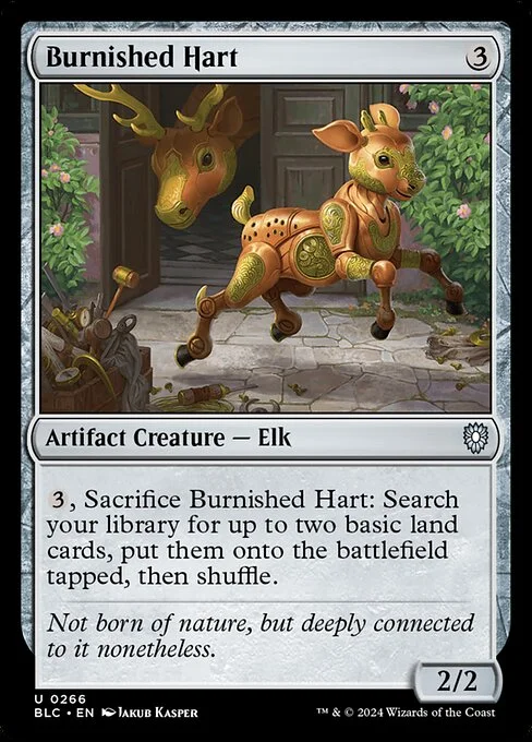 Burnished Hart, carta Magic di tipo Artifact Creature — Elk illustrata da Jakub Kasper
