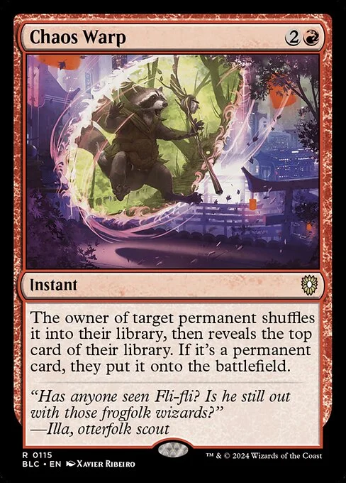 Chaos Warp, carta Magic di tipo Instant illustrata da Xavier Ribeiro