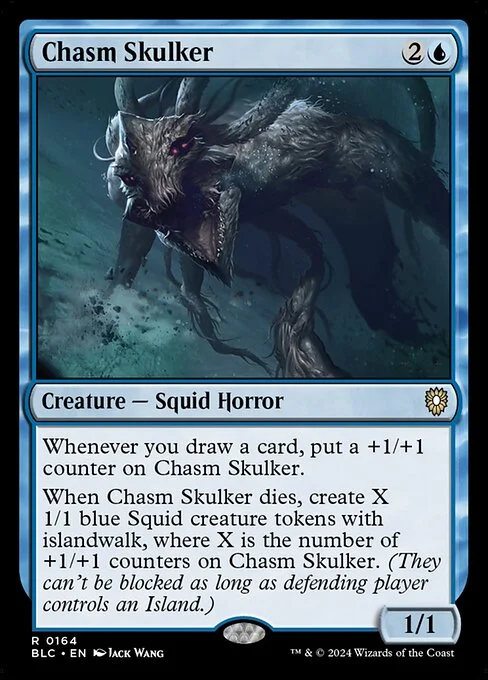 Chasm Skulker, carta Magic di tipo Creature — Squid Horror illustrata da Jack Wang