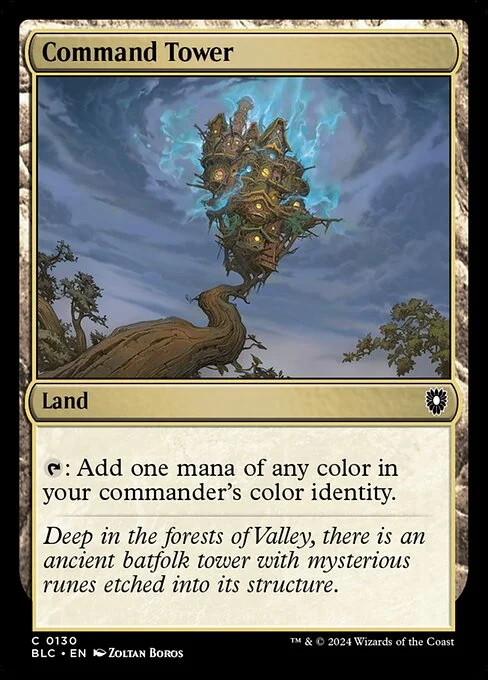 Command Tower, carta Magic di tipo Land illustrata da Zoltan Boros