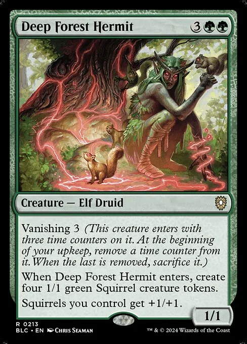 Deep Forest Hermit, carta Magic di tipo Creature — Elf Druid illustrata da Chris Seaman