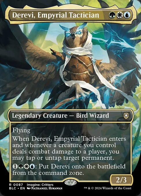 Derevi, Empyrial Tactician, carta Magic di tipo Legendary Creature — Bird Wizard illustrata da Nathaniel Himawan