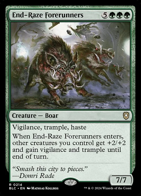 End-Raze Forerunners, carta Magic di tipo Creature — Boar illustrata da Mathias Kollros