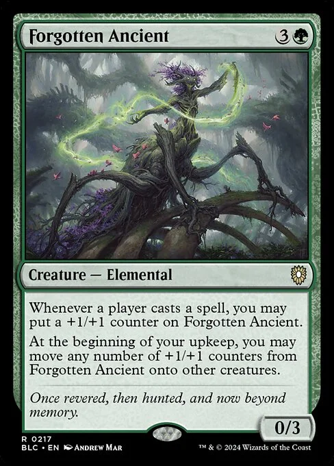 Forgotten Ancient, carta Magic di tipo Creature — Elemental illustrata da Andrew Mar