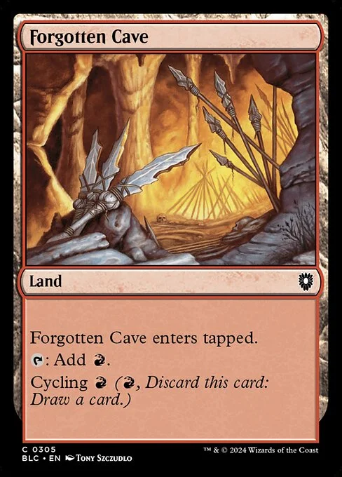 Forgotten Cave, carta Magic di tipo Land illustrata da Tony Szczudlo