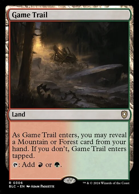 Game Trail, carta Magic di tipo Land illustrata da Adam Paquette