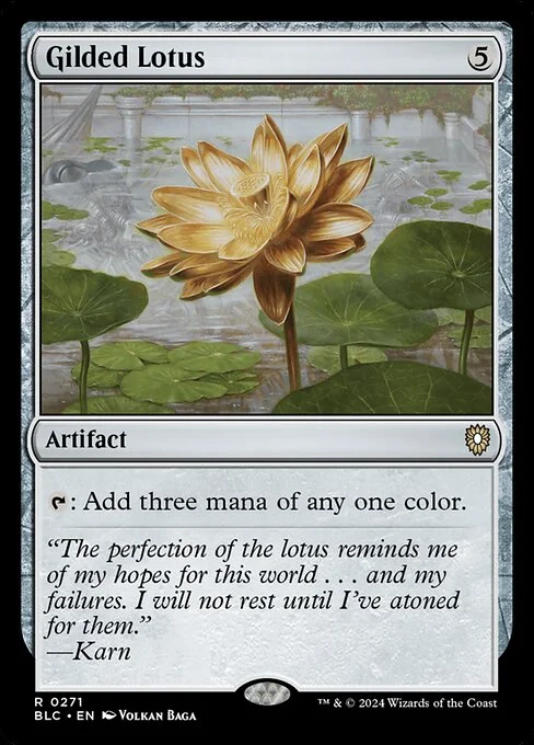 Gilded Lotus, carta Magic di tipo Artifact illustrata da Volkan Baǵa