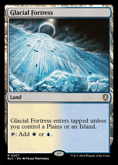 Glacial Fortress, carta Magic di tipo Land illustrata da Franz Vohwinkel