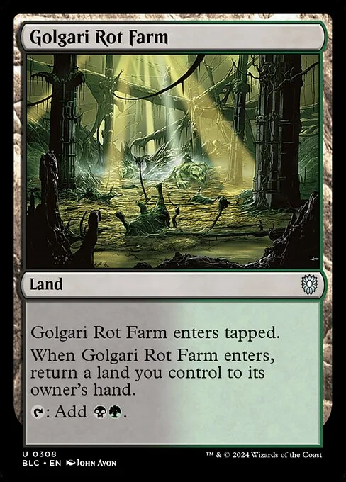 Golgari Rot Farm, carta Magic di tipo Land illustrata da John Avon