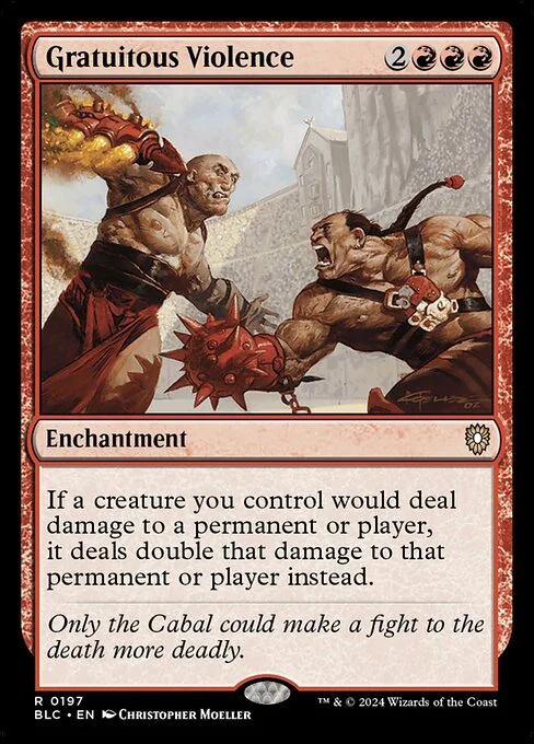 Gratuitous Violence, carta Magic di tipo Enchantment illustrata da Christopher Moeller