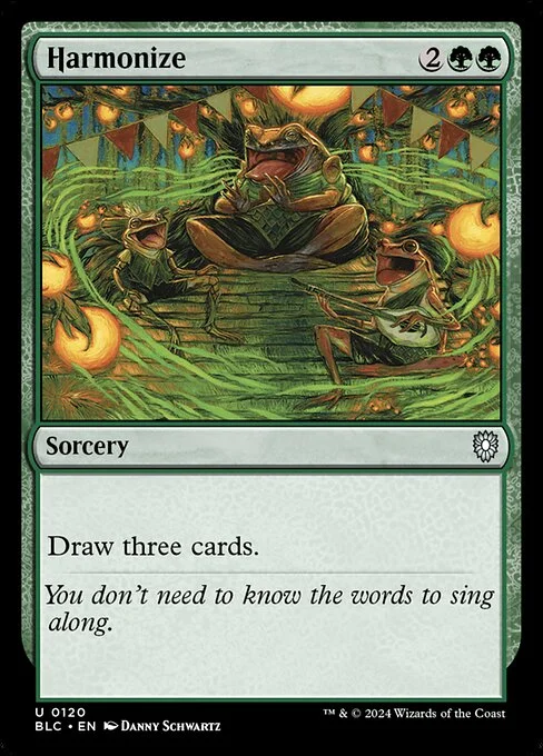 Harmonize, carta Magic di tipo Sorcery illustrata da Danny Schwartz