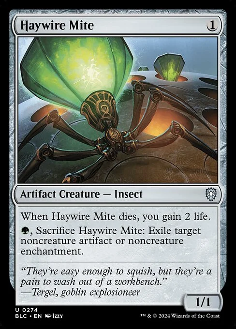 Haywire Mite, carta Magic di tipo Artifact Creature — Insect illustrata da Izzy