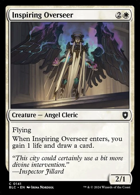 Inspiring Overseer, carta Magic di tipo Creature — Angel Cleric illustrata da Irina Nordsol