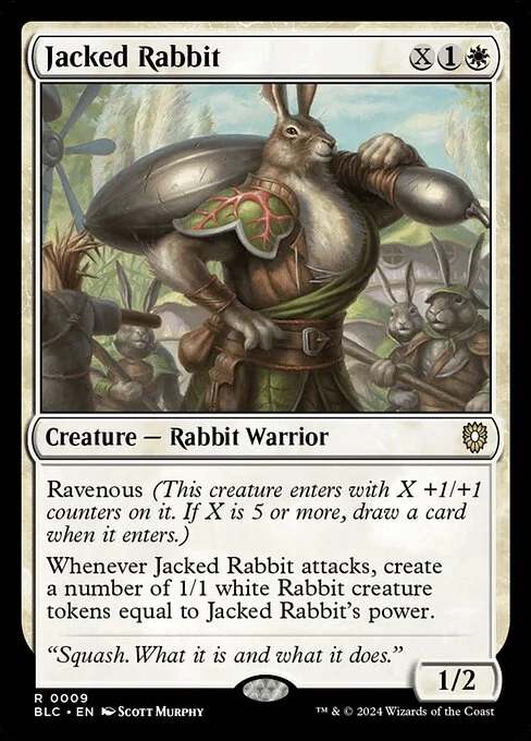 Jacked Rabbit, carta Magic di tipo Creature — Rabbit Warrior illustrata da Scott Murphy