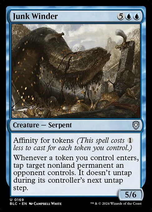 Junk Winder, carta Magic di tipo Creature — Serpent illustrata da Campbell White