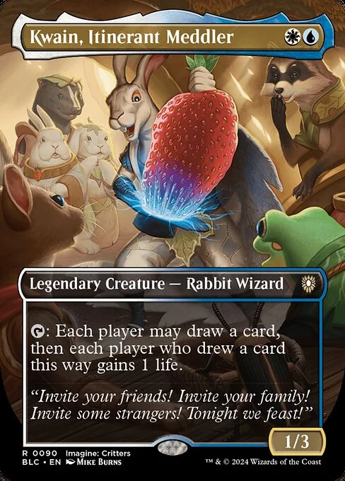 Kwain, Itinerant Meddler, carta Magic di tipo Legendary Creature — Rabbit Wizard illustrata da Mike Burns