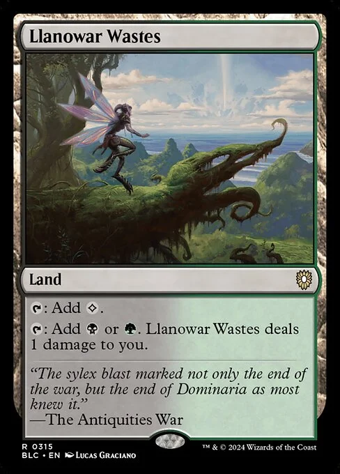 Llanowar Wastes, carta Magic di tipo Land illustrata da Lucas Graciano