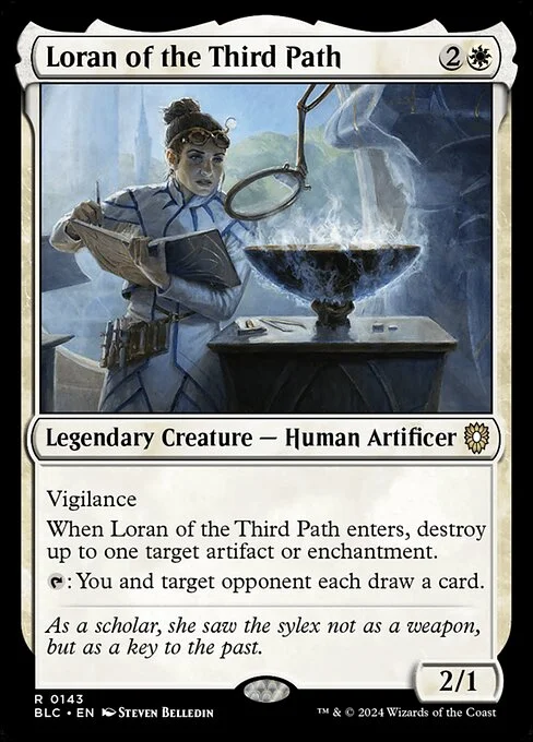 Loran of the Third Path, carta Magic di tipo Legendary Creature — Human Artificer illustrata da Steven Belledin